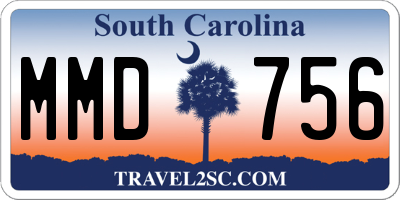 SC license plate MMD756