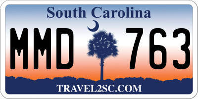 SC license plate MMD763