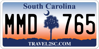 SC license plate MMD765