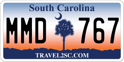SC license plate MMD767