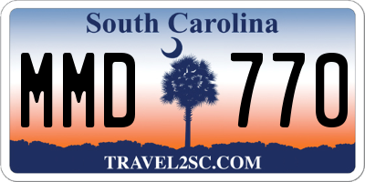 SC license plate MMD770