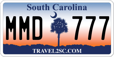 SC license plate MMD777