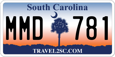 SC license plate MMD781