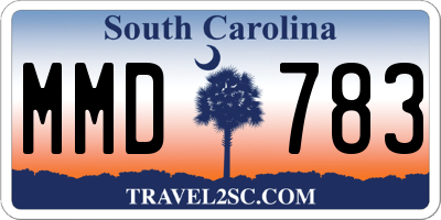 SC license plate MMD783