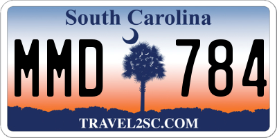 SC license plate MMD784