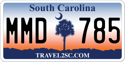 SC license plate MMD785