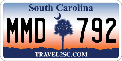 SC license plate MMD792