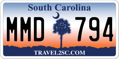 SC license plate MMD794