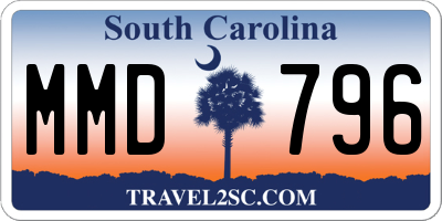 SC license plate MMD796