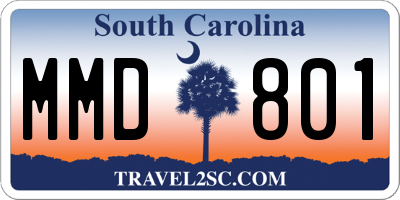 SC license plate MMD801