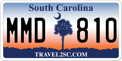 SC license plate MMD810