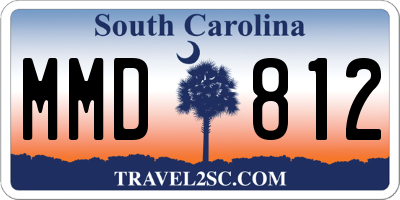 SC license plate MMD812