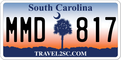SC license plate MMD817