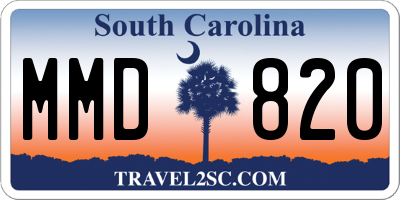 SC license plate MMD820