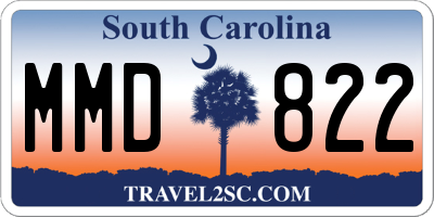 SC license plate MMD822
