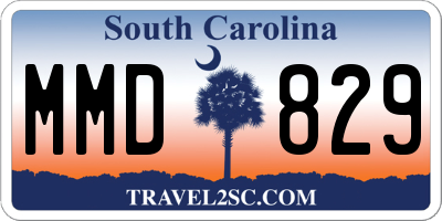 SC license plate MMD829