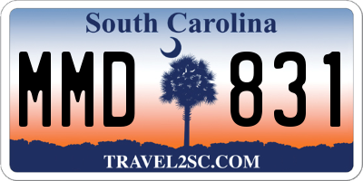 SC license plate MMD831