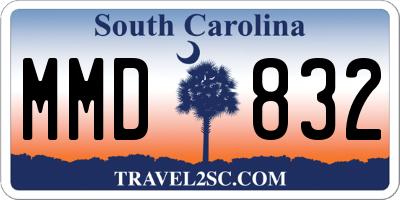SC license plate MMD832