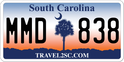 SC license plate MMD838