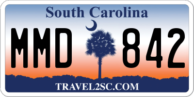 SC license plate MMD842