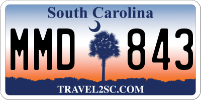 SC license plate MMD843