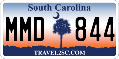 SC license plate MMD844