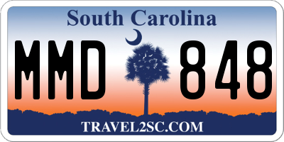 SC license plate MMD848