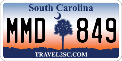 SC license plate MMD849
