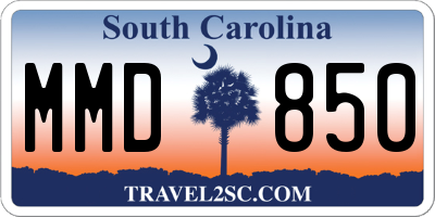 SC license plate MMD850