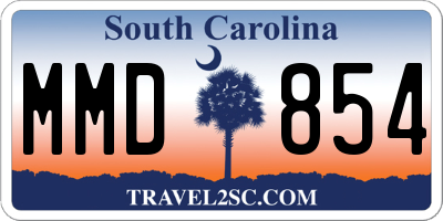 SC license plate MMD854
