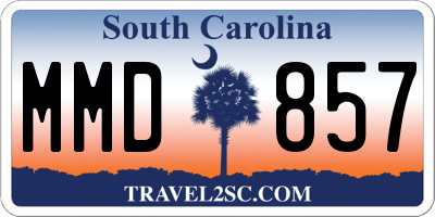SC license plate MMD857