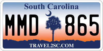 SC license plate MMD865