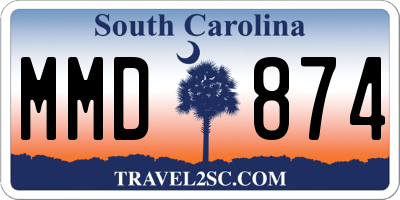 SC license plate MMD874