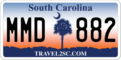 SC license plate MMD882