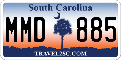 SC license plate MMD885