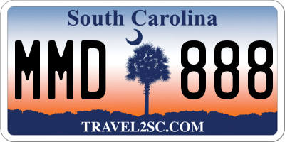 SC license plate MMD888