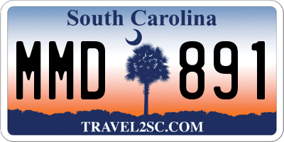 SC license plate MMD891