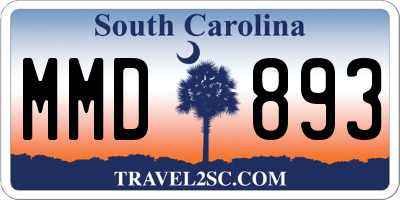 SC license plate MMD893