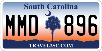 SC license plate MMD896