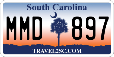 SC license plate MMD897