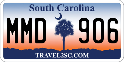 SC license plate MMD906
