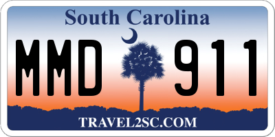 SC license plate MMD911