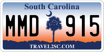 SC license plate MMD915