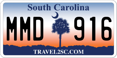 SC license plate MMD916