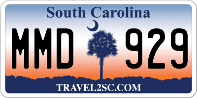 SC license plate MMD929