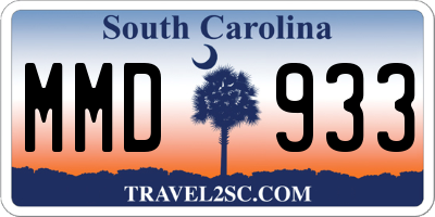 SC license plate MMD933