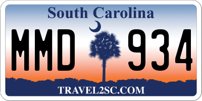 SC license plate MMD934