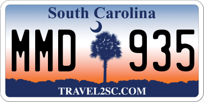 SC license plate MMD935