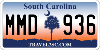 SC license plate MMD936