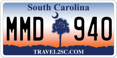 SC license plate MMD940